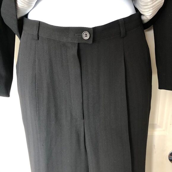 Escada by Margaretha Ley Black Wool Herringbone Pants - Picture 2 of 11
